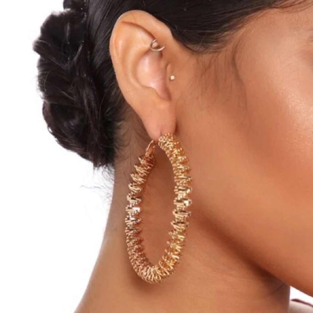 Fashion Nova Jaden Hoop Earrings Gold